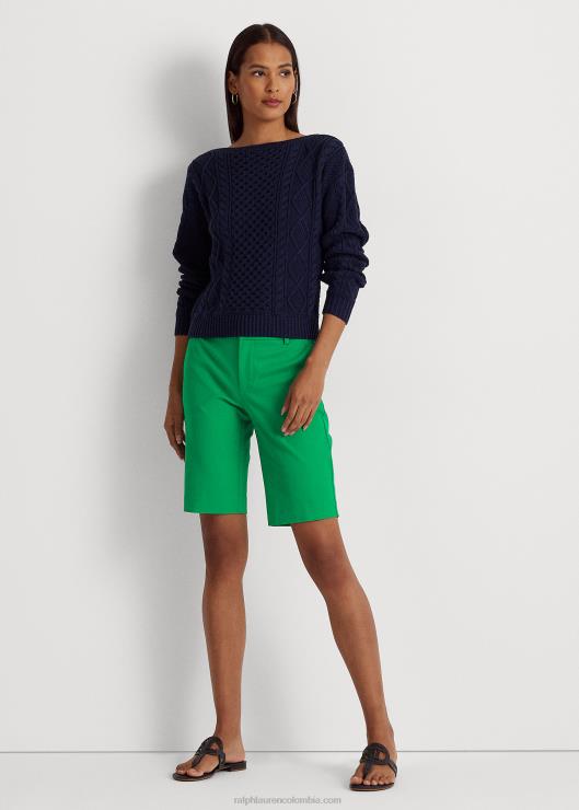 shorts de sarga bielásticos mujer hoja de palma Ralph Lauren 2XR2V4315