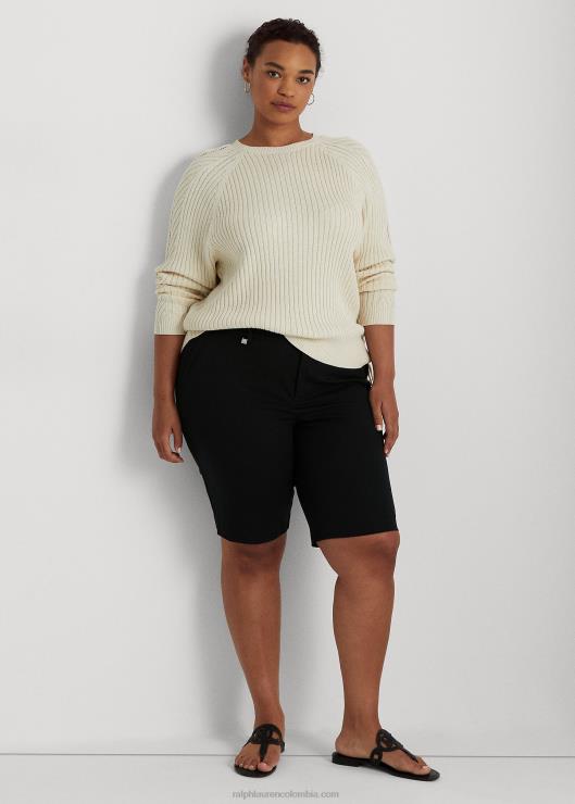 shorts de sarga bielásticos mujer negro Ralph Lauren 2XR2V4734