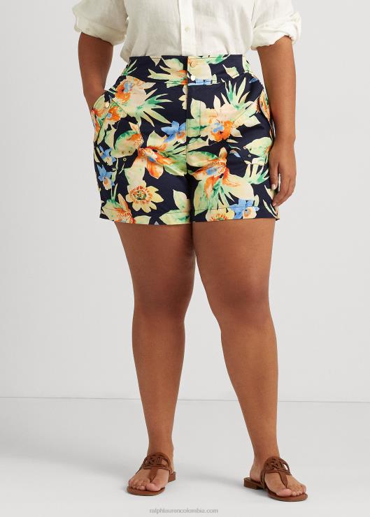 shorts de shantung florales mujer azul marino multi Ralph Lauren 2XR2V4794