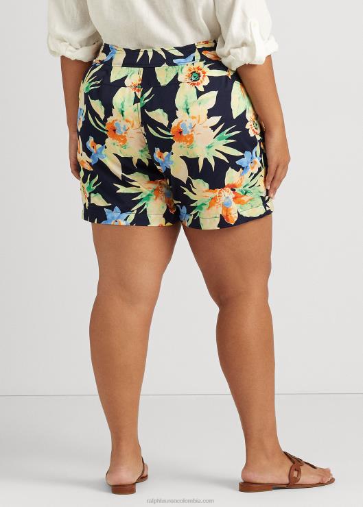 shorts de shantung florales mujer azul marino multi Ralph Lauren 2XR2V4794