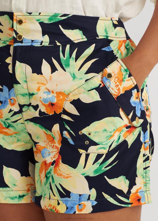 shorts de shantung florales mujer azul marino multi Ralph Lauren 2XR2V4794