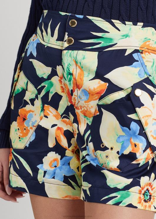shorts de shantung florales mujer azul marino multi Ralph Lauren 2XR2V4874