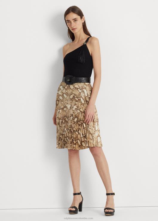 top de mezcla de algodón con un solo hombro mujer negro Ralph Lauren 2XR2V4895