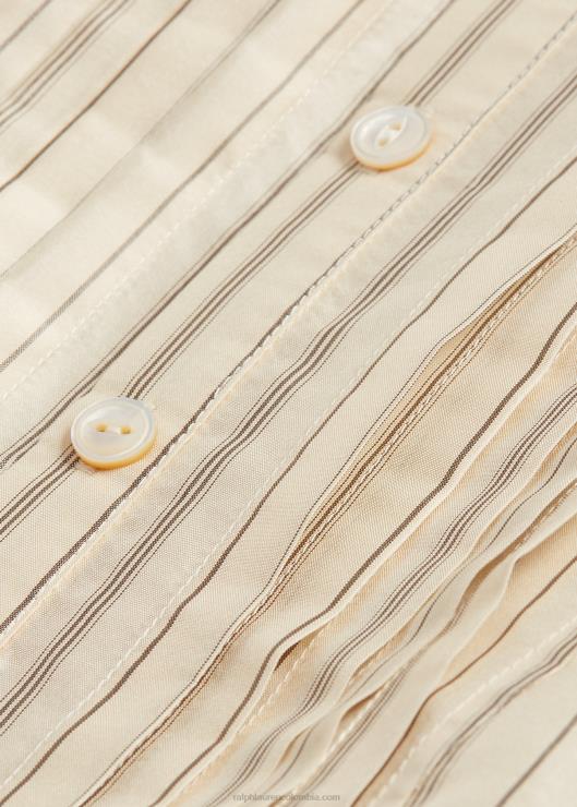 blusa a rayas con lazo en la espalda mujer crema/negro Ralph Lauren 2XR2V3633