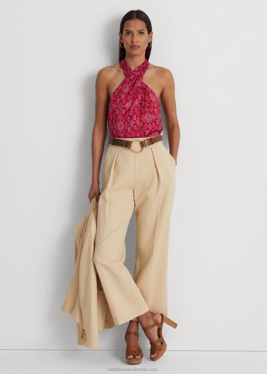 blusa halter con estampado geométrico mujer fucsia multi Ralph Lauren 2XR2V4301