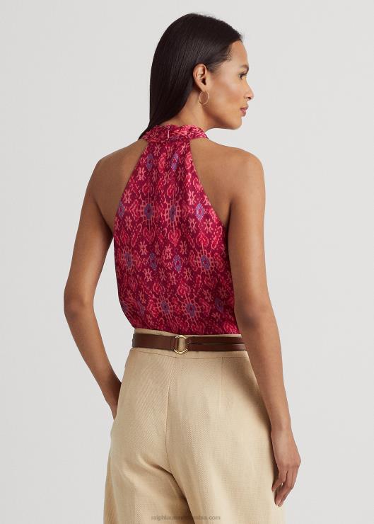 blusa halter con estampado geométrico mujer fucsia multi Ralph Lauren 2XR2V4301