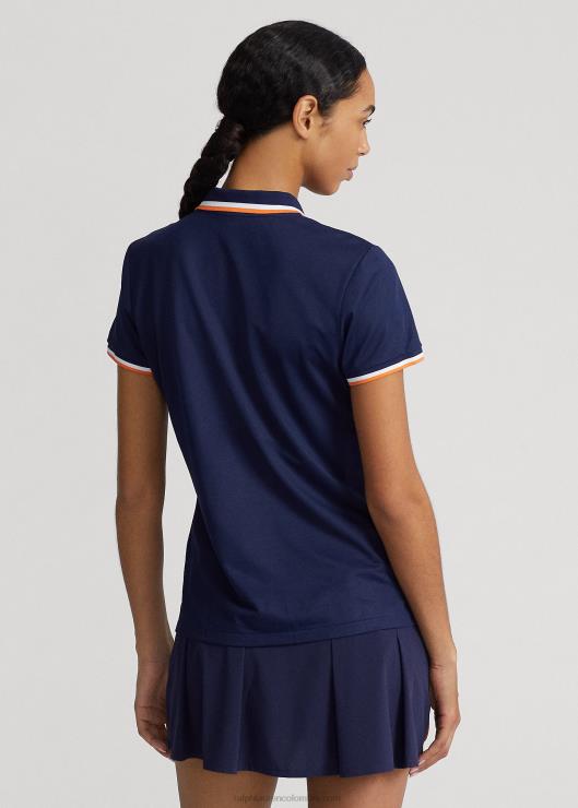 playera tipo polo de corte entallado mujer azul marino refinado/blanco Ralph Lauren 2XR2V9390