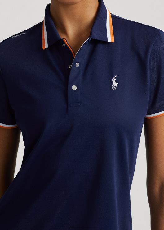 playera tipo polo de corte entallado mujer azul marino refinado/blanco Ralph Lauren 2XR2V9390
