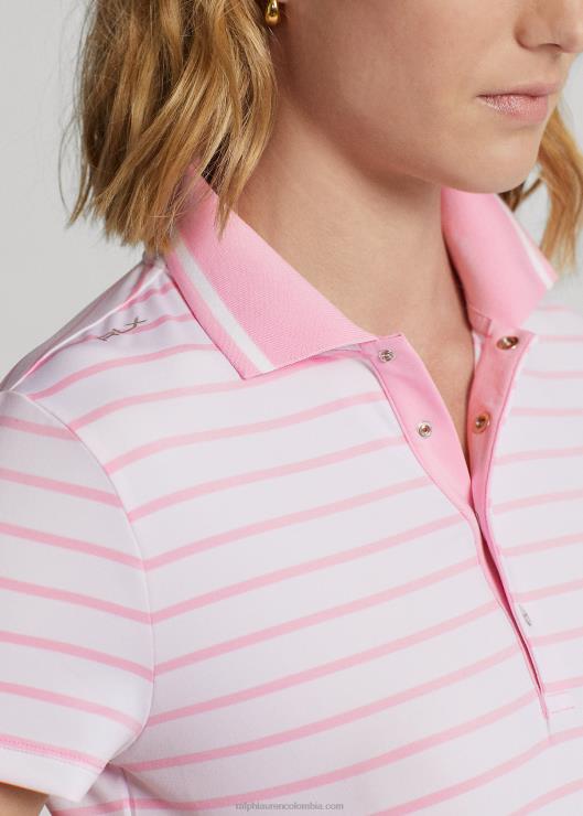 playera tipo polo de corte entallado mujer cerámica blanca/rosa Ralph Lauren 2XR2V9397