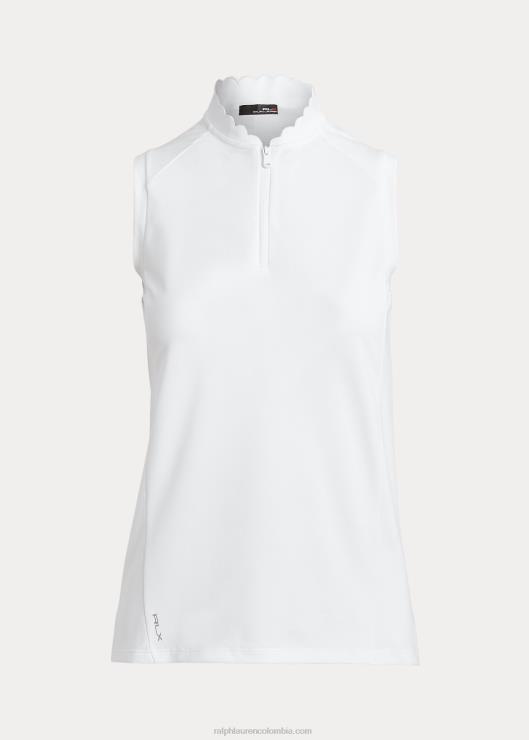 playera tipo polo sin mangas con cremallera mujer Ceramica Blanca Ralph Lauren 2XR2V3750