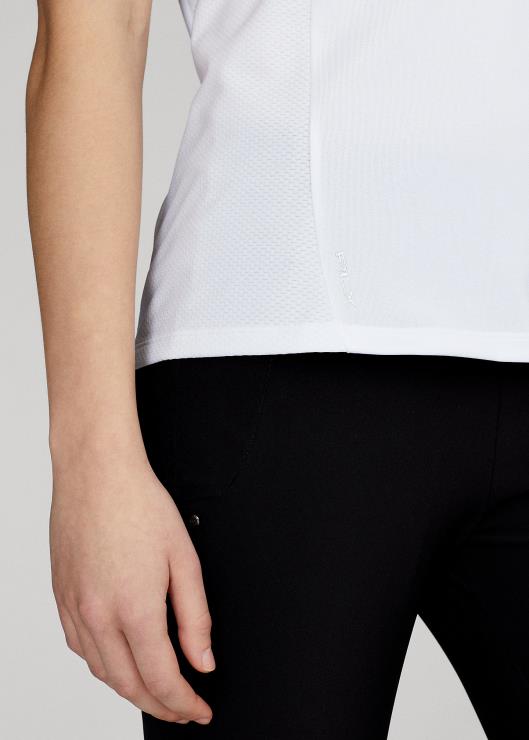 playera tipo polo sin mangas con cremallera mujer Ceramica Blanca Ralph Lauren 2XR2V3750