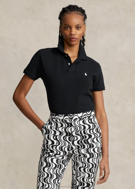 polo de malla de corte clásico mujer negro Ralph Lauren 2XR2V9241