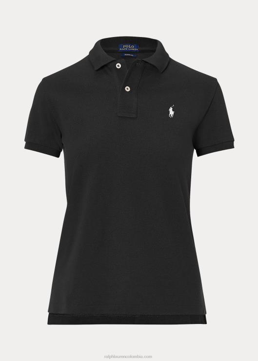 polo de malla de corte clásico mujer negro Ralph Lauren 2XR2V9241