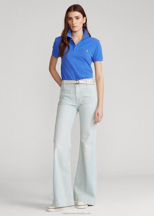 polo de malla de corte clásico mujer nuevo iris azul Ralph Lauren 2XR2V9233