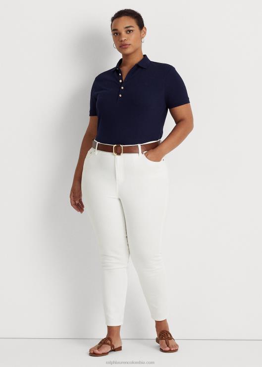 polo de piqué elástico mujer azul marino refinado Ralph Lauren 2XR2V4628