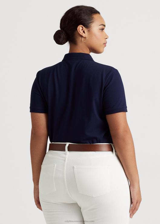 polo de piqué elástico mujer azul marino refinado Ralph Lauren 2XR2V4628
