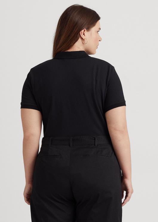 polo de piqué elástico mujer negro Ralph Lauren 2XR2V4626