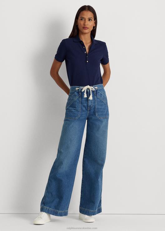 polo de piqué mujer azul marino refinado Ralph Lauren 2XR2V4474