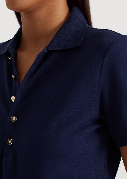 polo de piqué mujer azul marino refinado Ralph Lauren 2XR2V4474