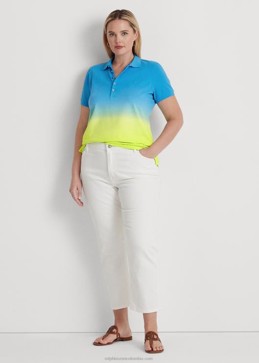 polo de piqué teñido por inmersión mujer azul/verde/lima Ralph Lauren 2XR2V4531