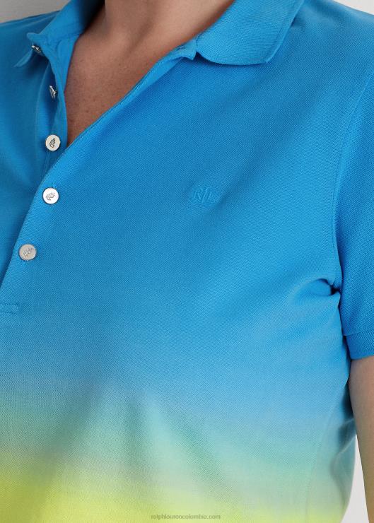 polo de piqué teñido por inmersión mujer azul/verde/lima Ralph Lauren 2XR2V4531