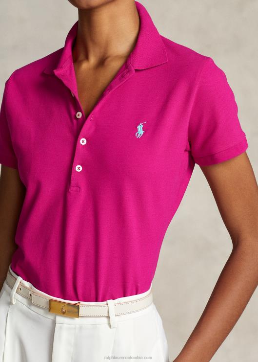 polo slim fit elástico mujer Cielo rosa Ralph Lauren 2XR2V3242