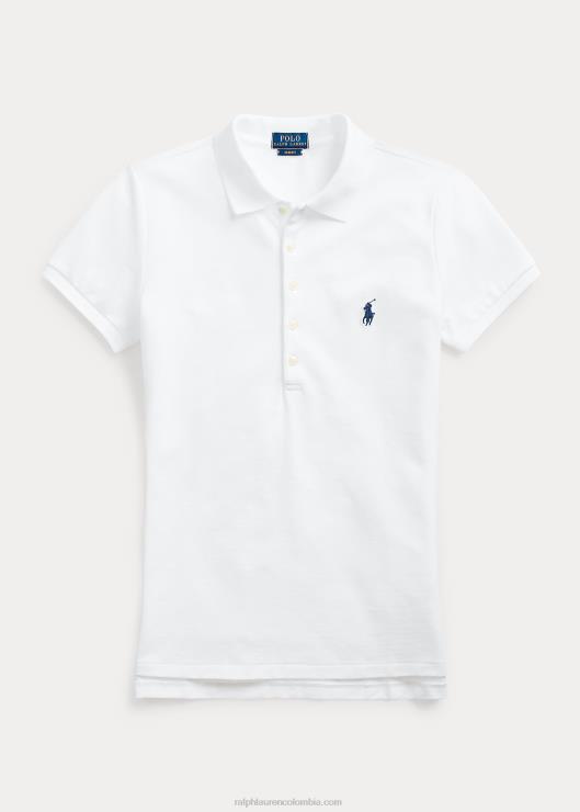 polo slim fit elástico mujer blanco Ralph Lauren 2XR2V3271