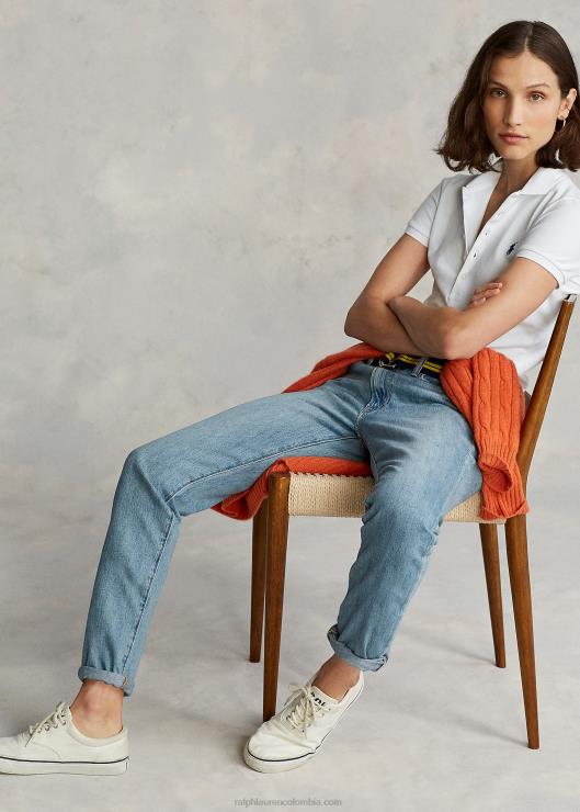 polo slim fit elástico mujer blanco Ralph Lauren 2XR2V3271