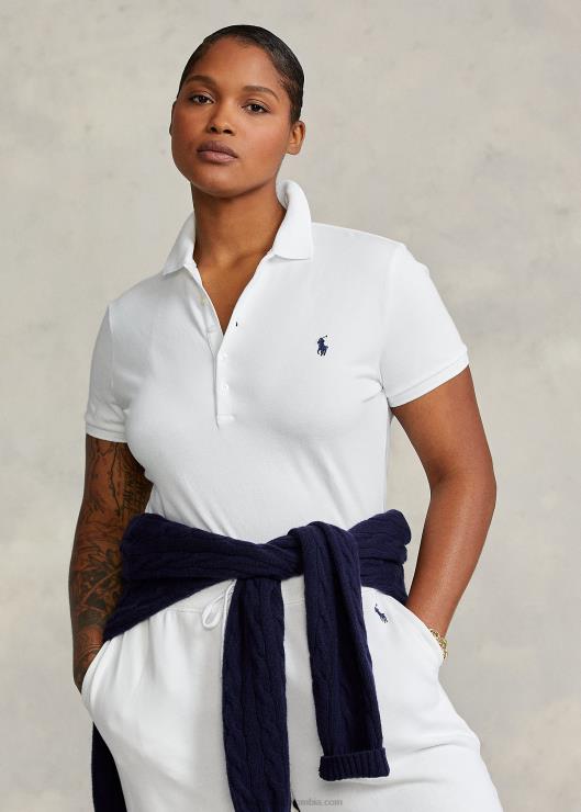 polo slim fit elástico mujer blanco Ralph Lauren 2XR2V3271