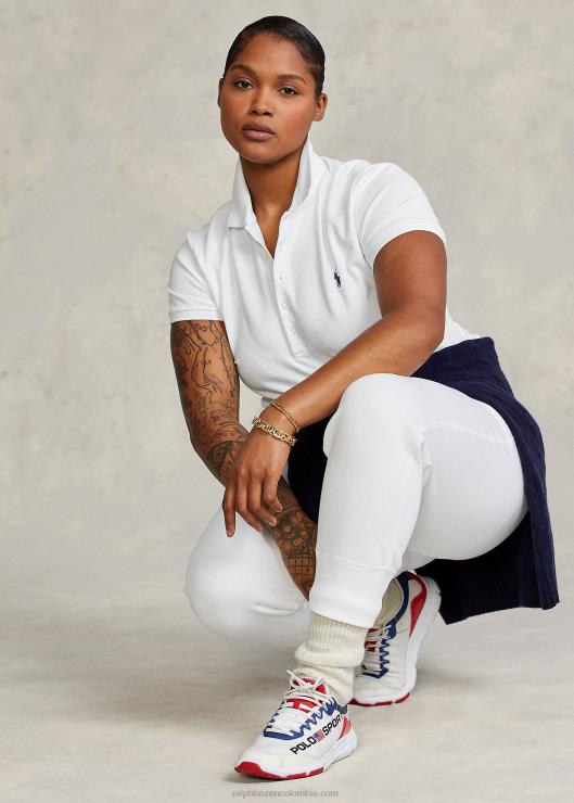 polo slim fit elástico mujer blanco Ralph Lauren 2XR2V3271