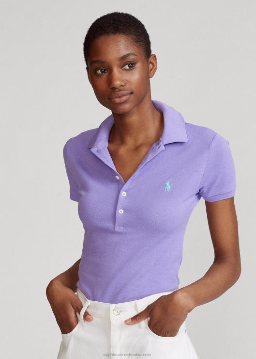 polo slim fit elástico mujer cactus morado Ralph Lauren 2XR2V3268