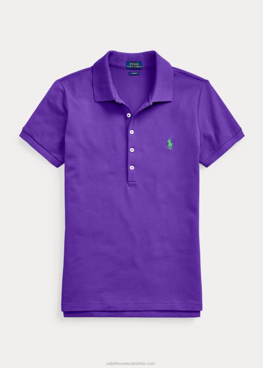 polo slim fit elástico mujer chalé morado Ralph Lauren 2XR2V3270