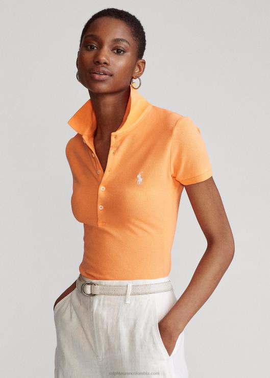polo slim fit elástico mujer clave oeste naranja Ralph Lauren 2XR2V3251