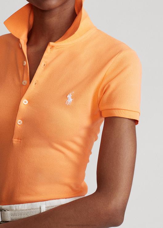polo slim fit elástico mujer clave oeste naranja Ralph Lauren 2XR2V3251