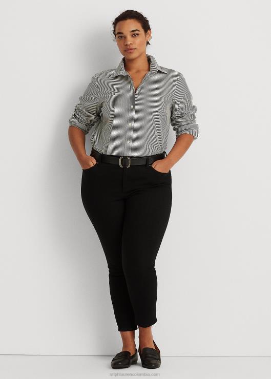 camisa a rayas de algodón de cuidado fácil mujer blanco negro Ralph Lauren 2XR2V4726