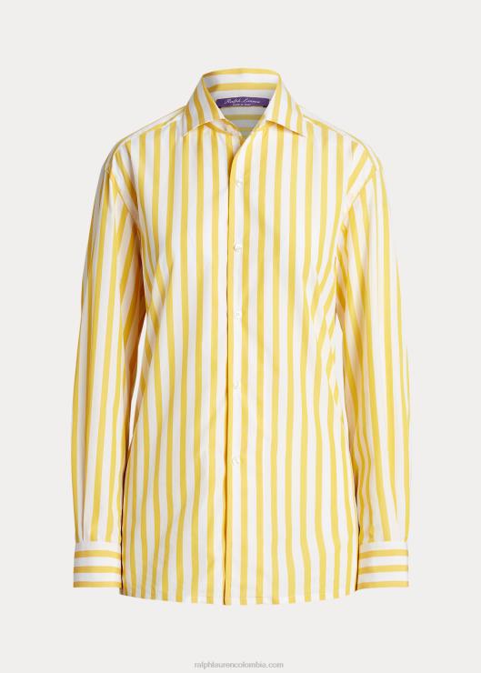 camisa a rayas de algodón mujer amarillo clásico/blanco Ralph Lauren 2XR2V9339