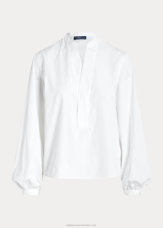 camisa boxy fit de algodón con manga de blusón mujer blanco Ralph Lauren 2XR2V2979