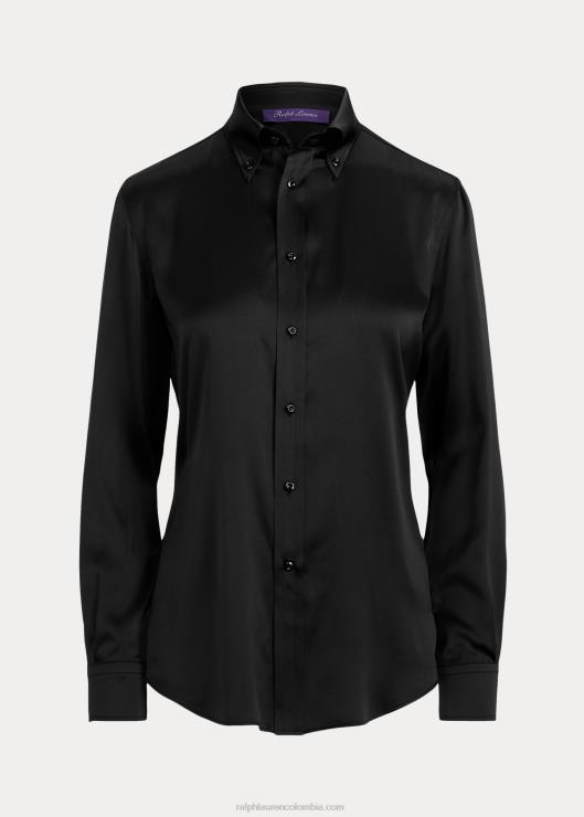 camisa cameron de seda morera elástica mujer negro Ralph Lauren 2XR2V9333