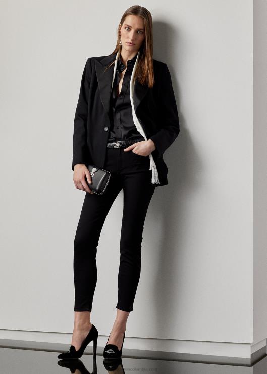 camisa cameron de seda morera elástica mujer negro Ralph Lauren 2XR2V9333