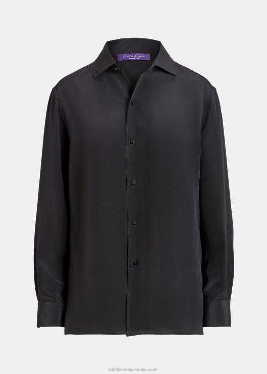camisa capri de crepé de seda mujer negro Ralph Lauren 2XR2V9326