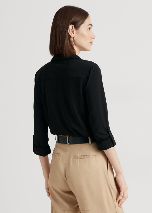 camisa con mangas enrollables mujer negro Ralph Lauren 2XR2V9154