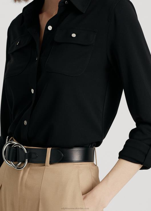 camisa con mangas enrollables mujer negro Ralph Lauren 2XR2V9154