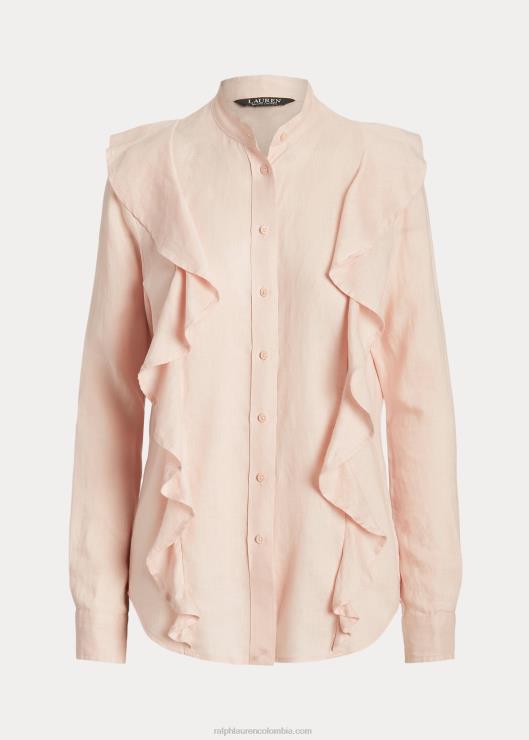 camisa con ribete de volantes mujer Rosa palido Ralph Lauren 2XR2V4414