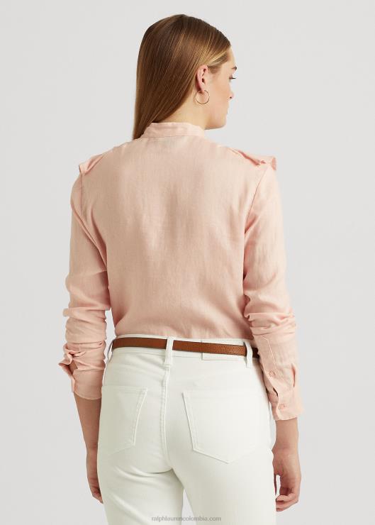 camisa con ribete de volantes mujer Rosa palido Ralph Lauren 2XR2V4414