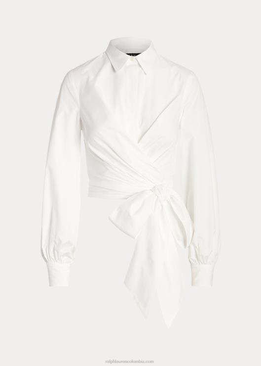 camisa corta con lazo en el frente mujer blanco Ralph Lauren 2XR2V3994