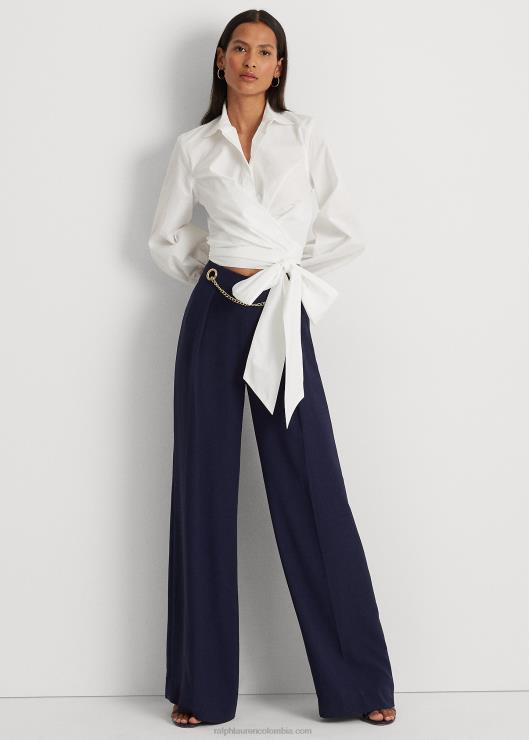 camisa corta con lazo en el frente mujer blanco Ralph Lauren 2XR2V4404