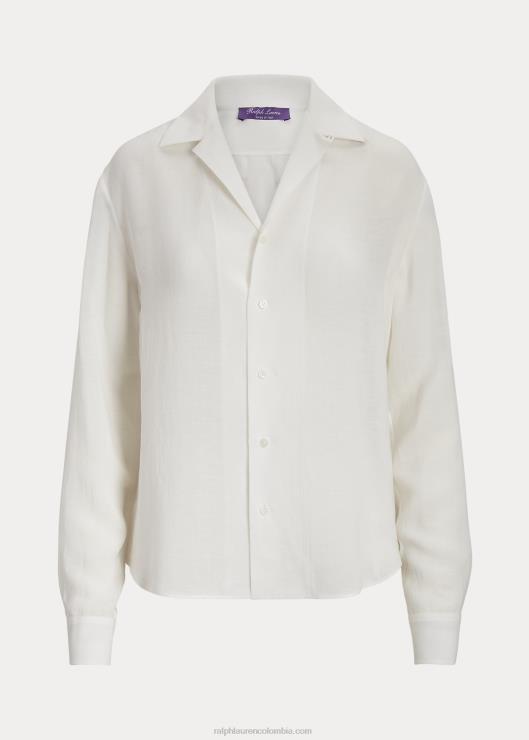 camisa darien de gasa de lino mujer blanquecino Ralph Lauren 2XR2V3468
