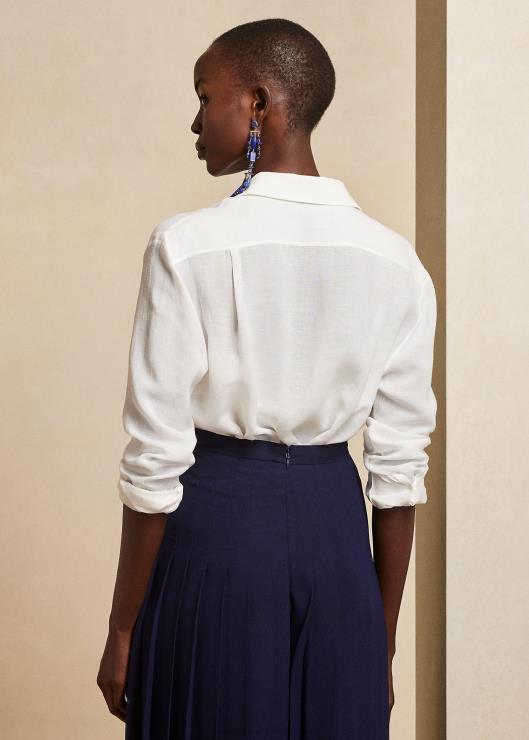 camisa darien de gasa de lino mujer blanquecino Ralph Lauren 2XR2V3468