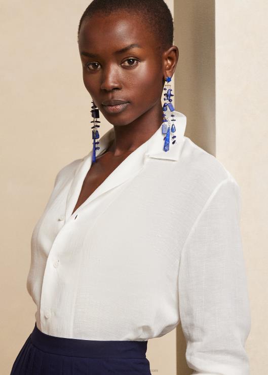 camisa darien de gasa de lino mujer blanquecino Ralph Lauren 2XR2V3468