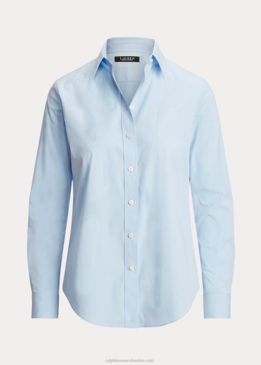 camisa de algodón elástico de fácil cuidado mujer azul Ralph Lauren 2XR2V4233
